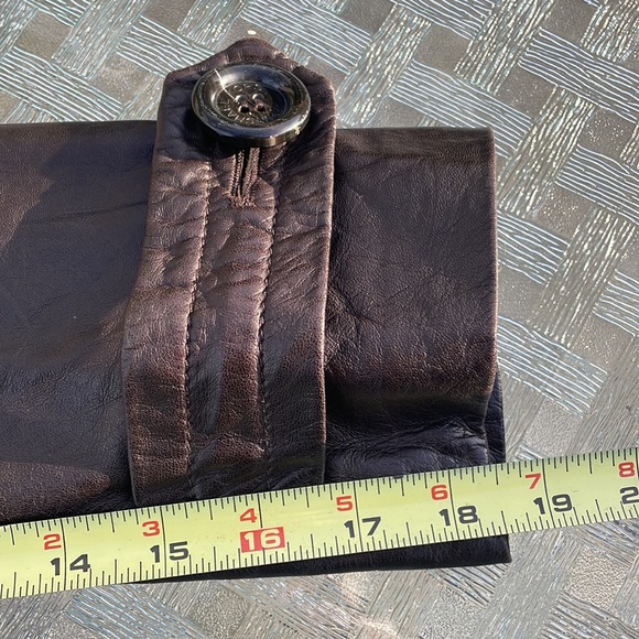 Michael Kors brown leather double breasted jacket size 8 - Picture 15 of 16